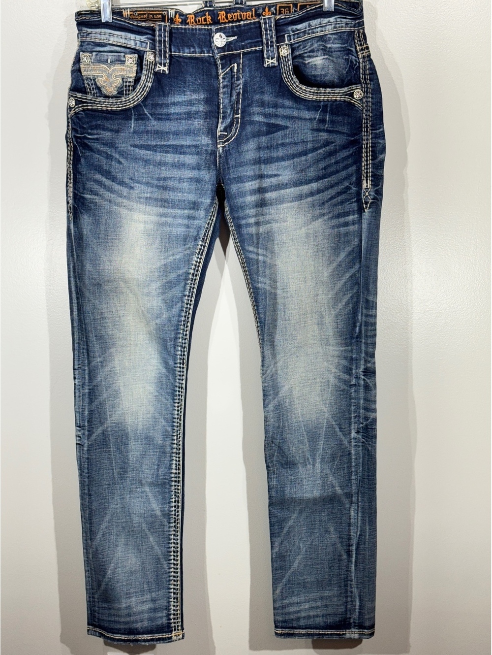 Rock Revival Saif Slim Straight Jeans Size 36